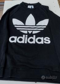 FELPA ADIDAS ORIGINALS Nera Logo Trefoil bianco