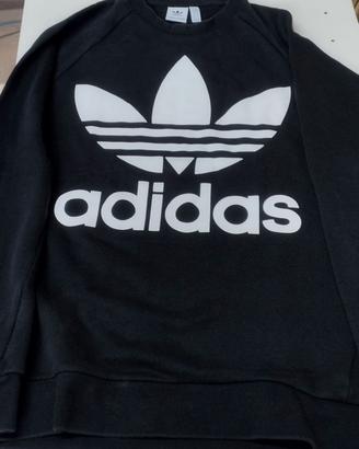 FELPA ADIDAS ORIGINALS Nera Logo Trefoil bianco