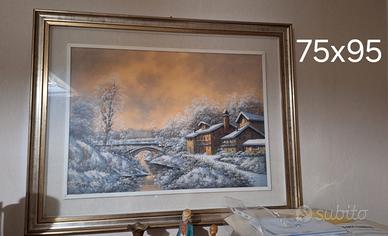 dipinto paesaggio invernale