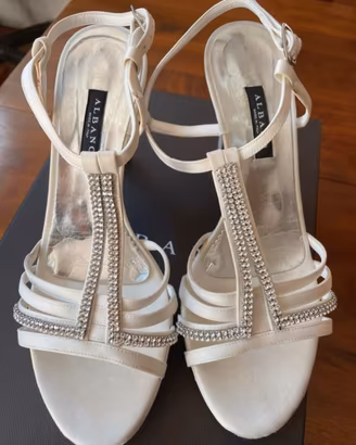 Sandalo bianco sposa Albano