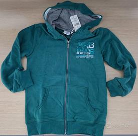 Felpa verde Primigi con zip e capp NUOVA 12  anni