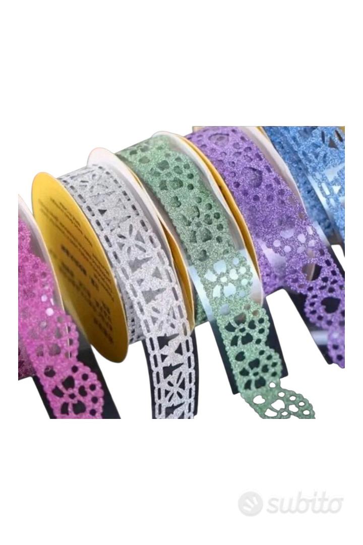 12 Rotoli Nastro Washi Con Motivo Pizzo - Nastri Autoadesivi Colorati Per Fai Da Te, Scrapbooking E Decorazioni - Foto 6