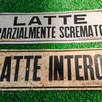 Coppia Tabella/e Insegna Latte Scremato e Intero