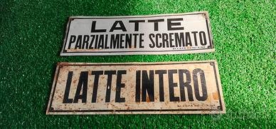 Coppia Tabella/e Insegna Latte Scremato e Intero