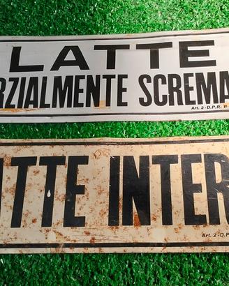 Coppia Tabella/e Insegna Latte Scremato e Intero