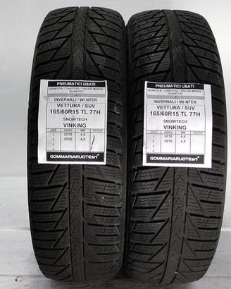 2 PNEUMATICI USATI 165/60R15 77T SNOWTECH VIKING G