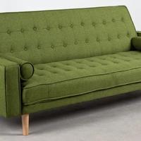  divano letto clic-clack in lino verde