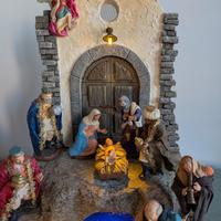 Presepe artigianale su base in legno
