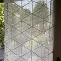 4 tende a vetro 60 x 150 cm con bastoncini