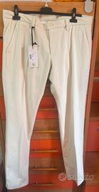 Pantalone uomo  a coste bianco ghiaccio