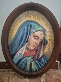quadro madonna a mezzo punto con cornice ovale