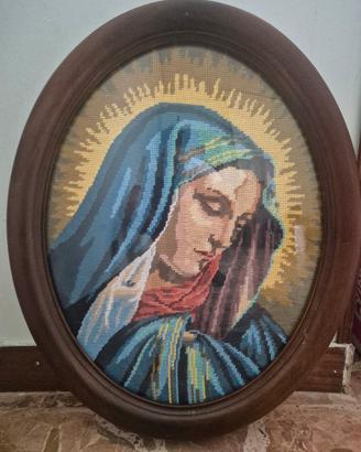 quadro madonna a mezzo punto con cornice ovale