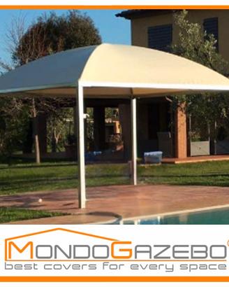 Gazebo Sun Pluvio 4x4 fisso tetto rotondo acciaio