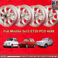 4 pz cerchi Fiat Minilite 5x12 ET20 4x98