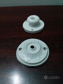 2 borchie elettriche a muro porcellana vintage