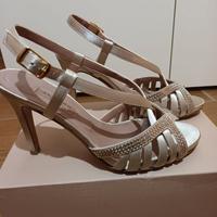 Sandali Albano beige in raso