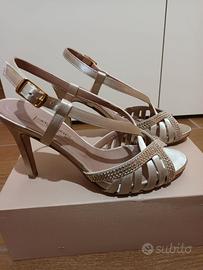 Sandali Albano beige in raso