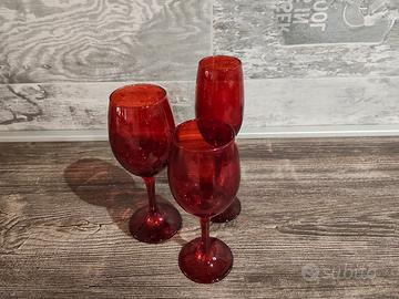 calici vetro rossi
