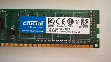 Lotto Memoria RAM 8GB Desktop