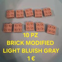 Lego Brick Modified Light Bluish Gray