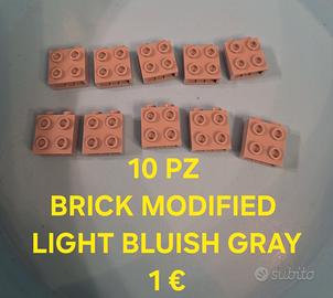 Lego Brick Modified Light Bluish Gray