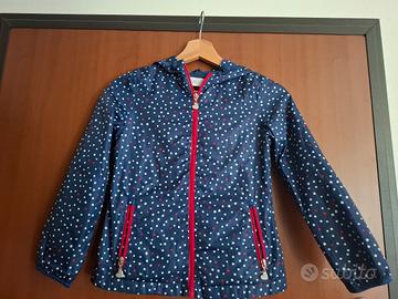 Giacca leggera antivento pioggia blu ovs 8-9 anni