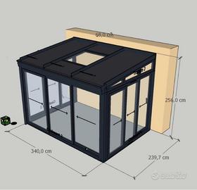 Veranda a vetrate con serramenti di design