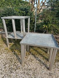 Tavoli professionali, acciaio inox, microforati.