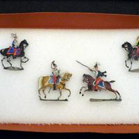 6 Old 1910 Flat Tin Soldiers, Hand Painted by Erns