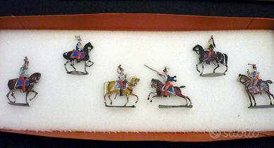 6 Old 1910 Flat Tin Soldiers, Hand Painted by Erns