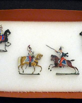 6 Old 1910 Flat Tin Soldiers, Hand Painted by Erns