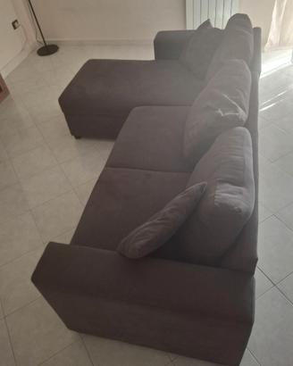 divano/letto tre posti con penisola