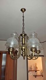 lampadario in ottone 