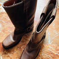 Stivali da uomo vintage in pelle marrone tg43