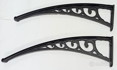 Due aste staffe braccetti di supporto x pensilina