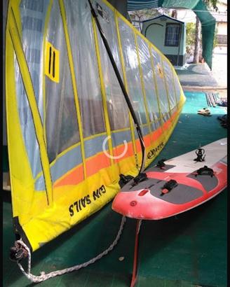 Wind surf completo Protec bee 144 lt + 2 vele