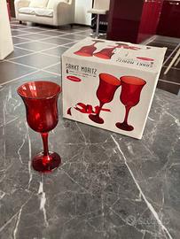 Flute bicchieri rossi