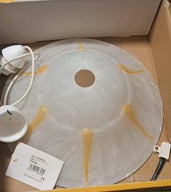 Lampadario a sospensione alabastro bianco Ø30 cm