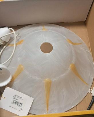 Lampadario a sospensione alabastro bianco Ø30 cm