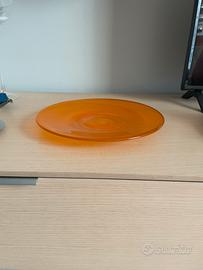 Piatto in vetro arancione