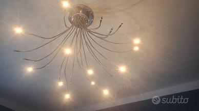 lampadario acciaio bracci snodabili