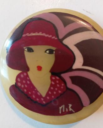 Spilla Vintage Art Nouveau profili femminile
