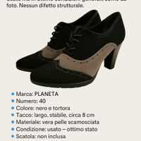 👠 Décolleté PLANETA n.40 eleganti bicolor – usate