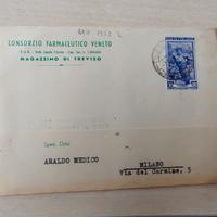 Piego Ordine 1953 TREVISO per MILANO - "Italia al