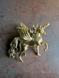 Unicorno Pegaso ciondolo unisex ottone