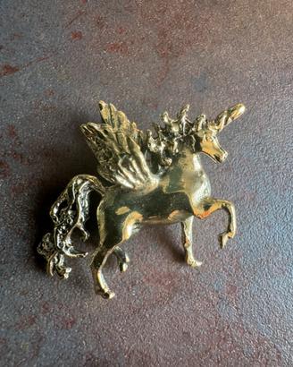 Unicorno Pegaso ciondolo unisex ottone