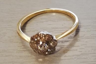 Anello con brillante oro giallo fidanzamento