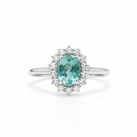 (DISPONIBILE) ANELLO ORO DIAMANTI CON PARAÍBA