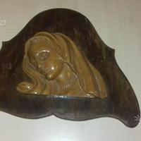 Scultura icona bassorilievo da parete volto madonn