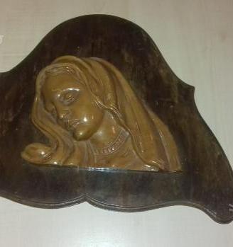 Scultura icona bassorilievo da parete volto madonn